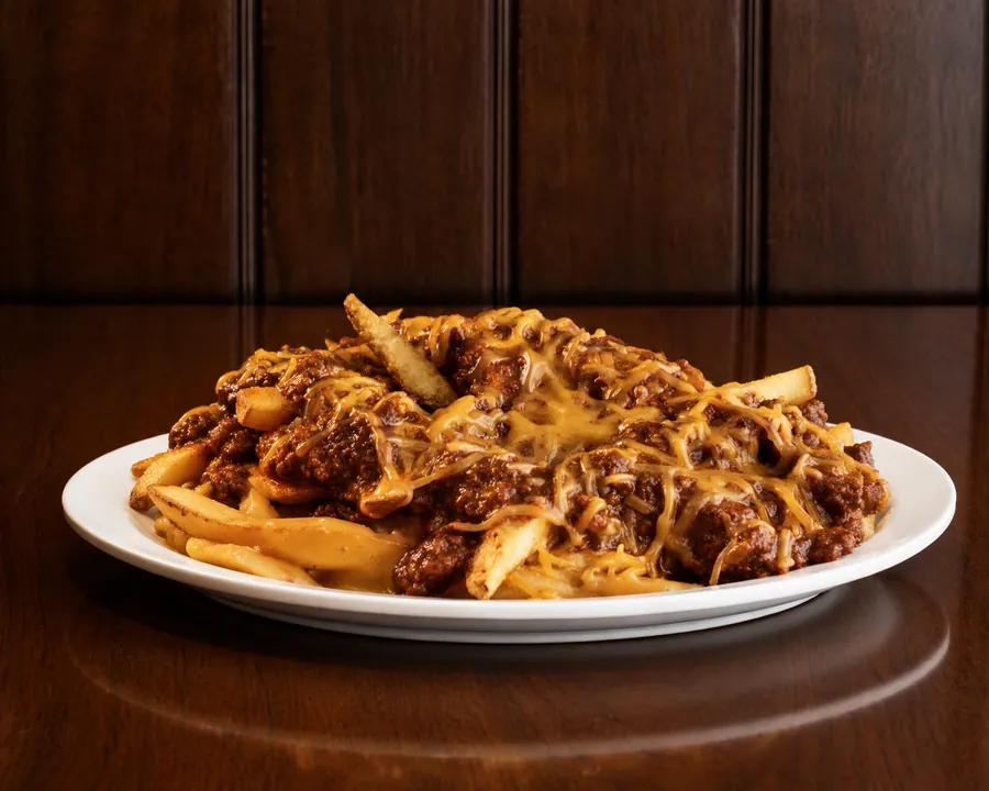 House-cut fries smothered in seasoned chili and melted cheese